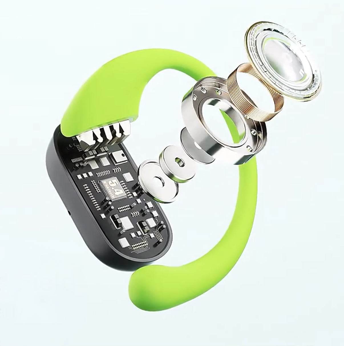OPEN – Noise Cancelling, Wireless, Bluetooth Open Ended Sports Earphones - TS19 Black & Green