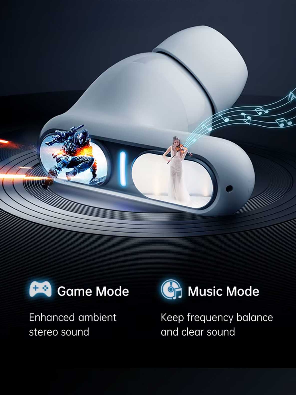 THETA PRO GAMING – Noise Cancelling, Wireless, Bluetooth, In-Ear Earbuds – TG12-B Black and White