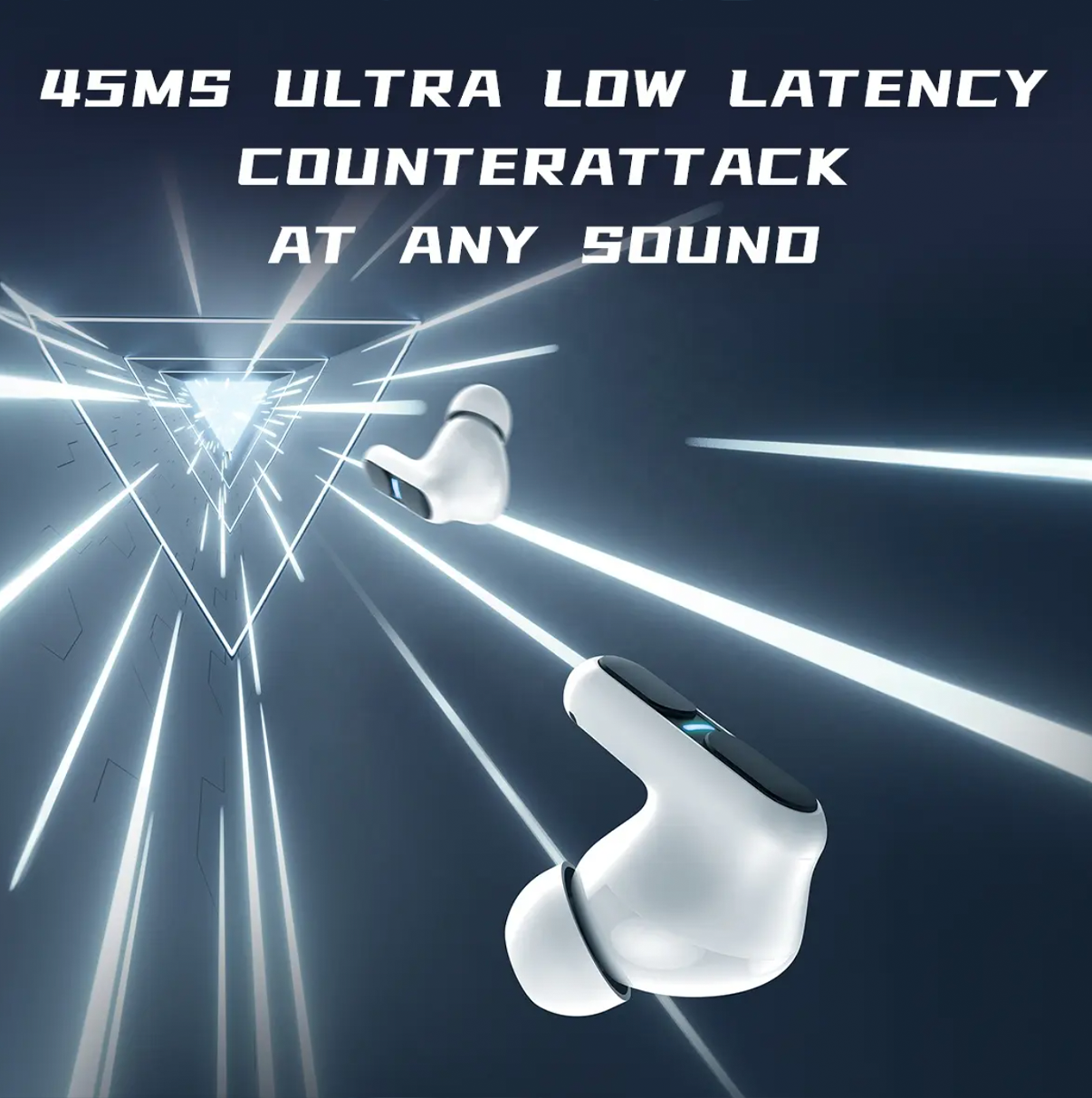 THETA PRO GAMING – Noise Cancelling, Wireless, Bluetooth, In-Ear Earbuds – TG12-B Black and White
