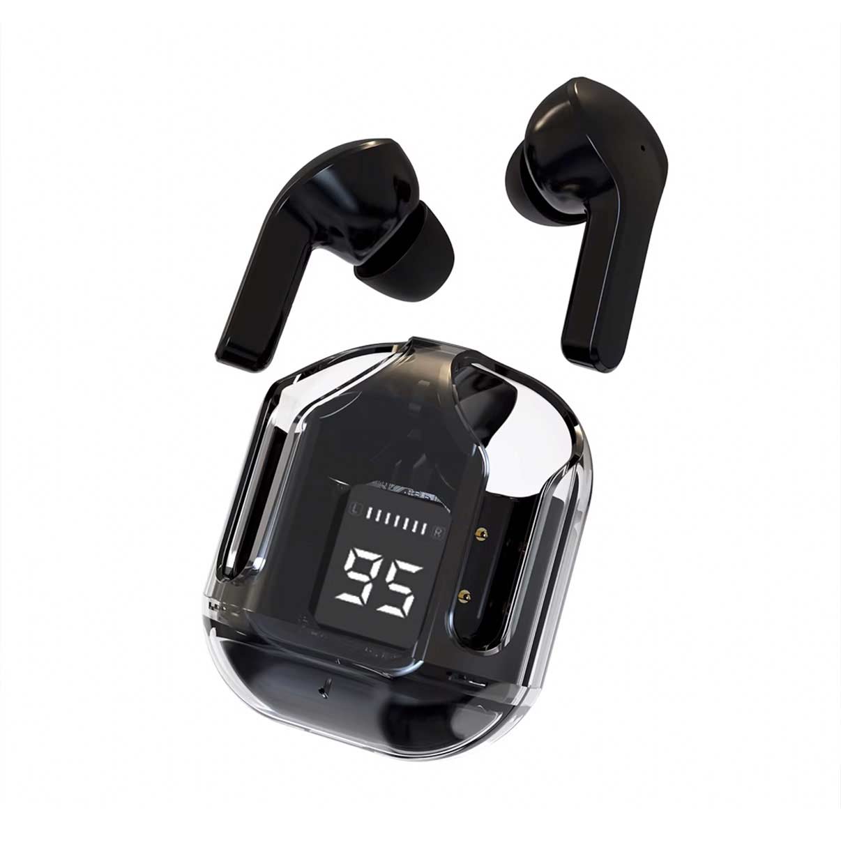 GHOST Noise Cancelling Bluetooth Earbuds - TN56A Black Transparent In-Ear Headphones