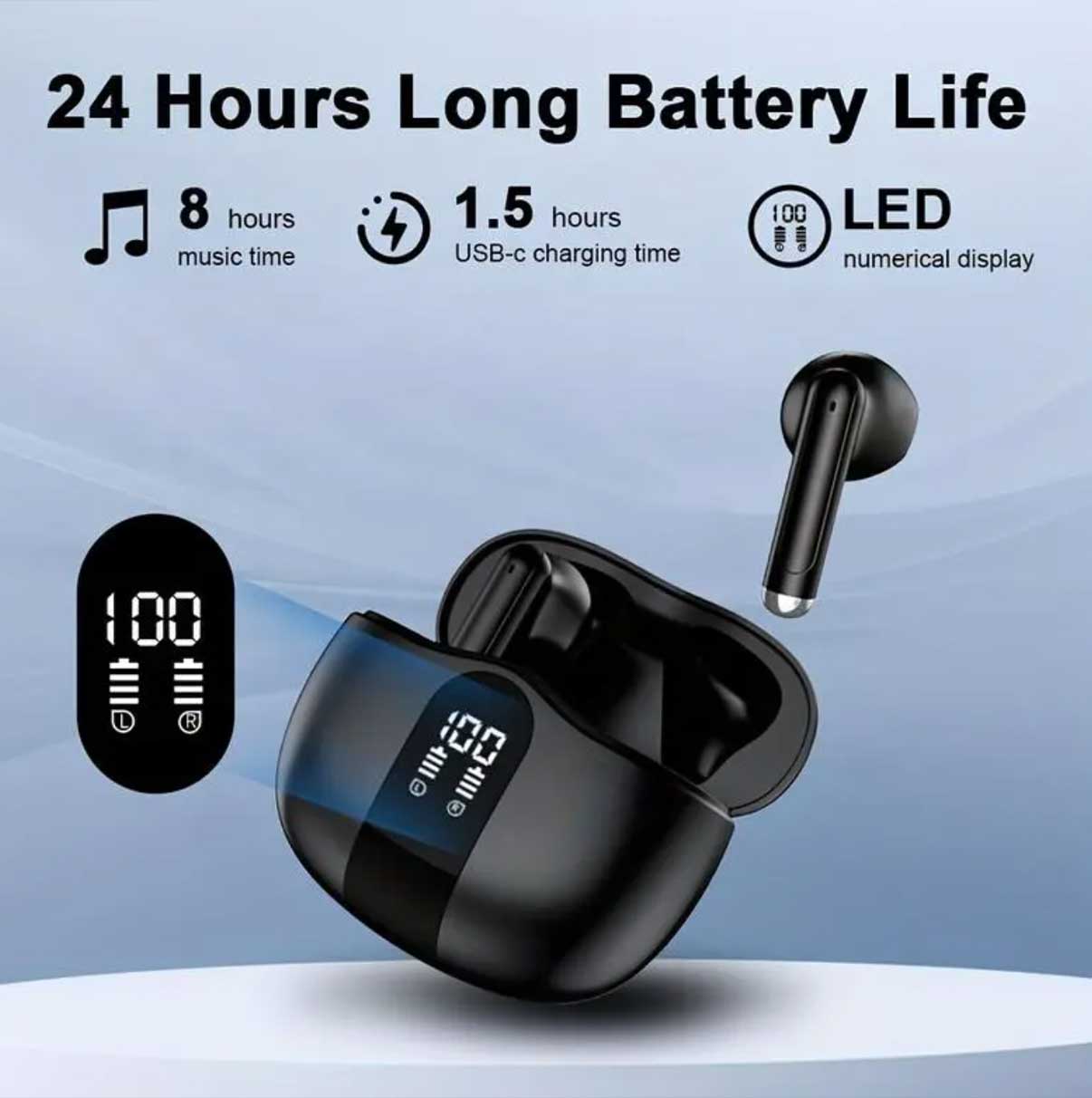GAME PLAY Wireless Bluetooth Earbuds - TN65 Ultra Light - White and Black