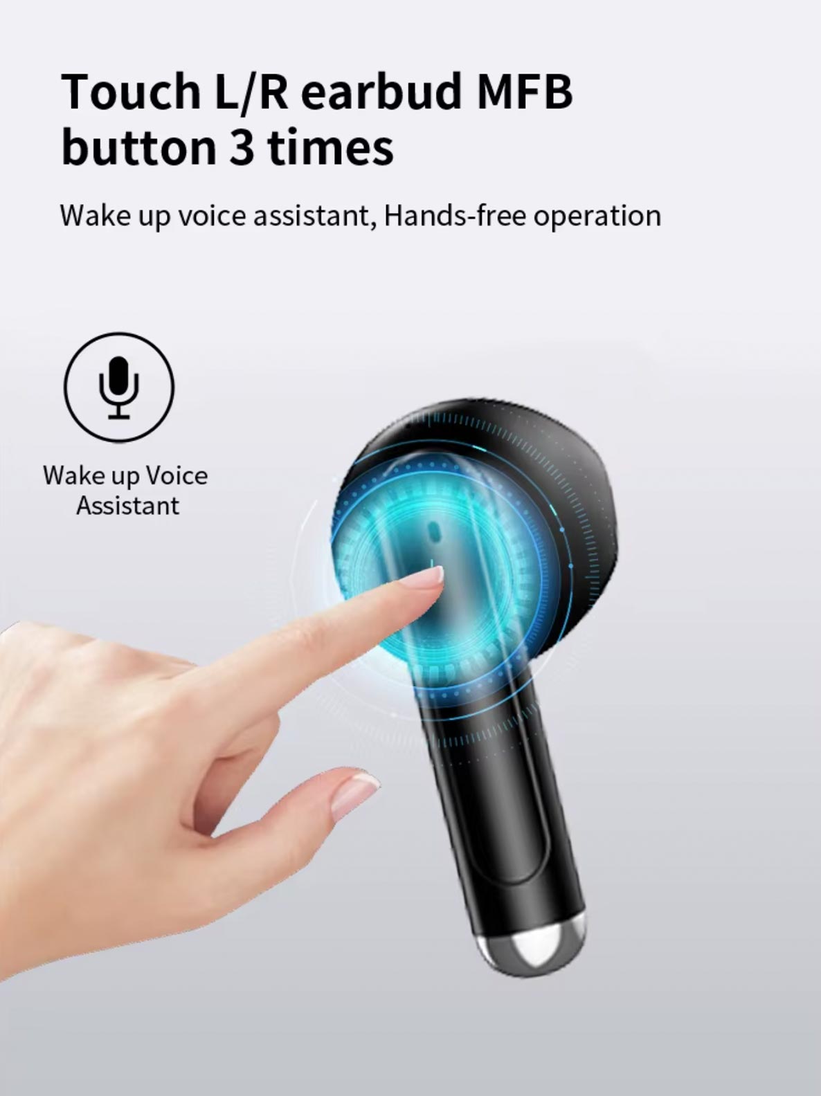GAME PLAY Wireless Bluetooth Earbuds - TN65 Ultra Light - White and Black