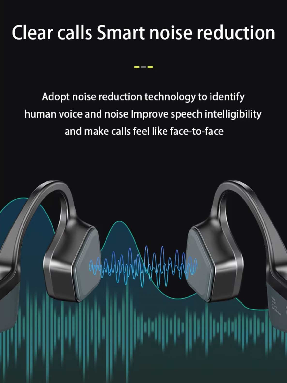 SPORT BONE CONDUCTION Wireless Bluetooth Headphones - BS17 Black